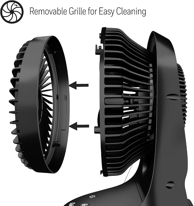 QuietSet 5 Oscillating Table Fan, Black – Personal and Small Room Fan with Quiet Operation and 5 Levels of Power and Sound