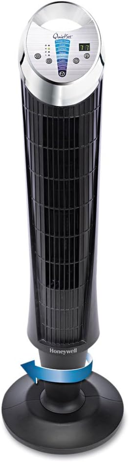 QuietSet 8 Speed Whole Room Tower Fan in Black, product image