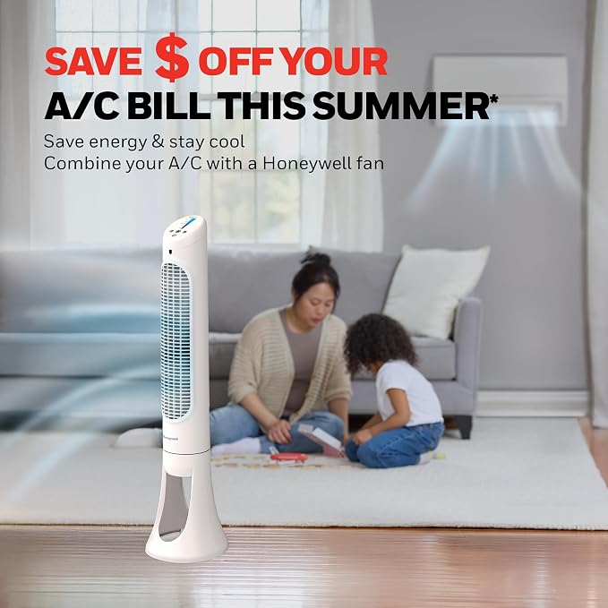 QuietSet Whole Room Oscillating Tower filter Fan with Remote, White, HYF260, alternate product view 5