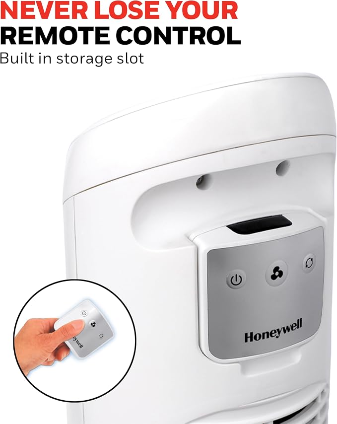 QuietSet Whole Room Oscillating Tower filter Fan with Remote, White, HYF260, alternate product view 9