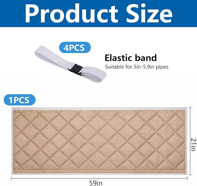 Quilting Air Conditioner Hose Cover, AC Insulated Hose Cover Wrap with 4 Adjustable Buckle Straps, Portable Air Conditioner