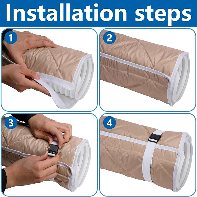 Quilting Air Conditioner Hose Cover, AC Insulated Hose Cover Wrap with 4 Adjustable Buckle Straps, Portable Air Conditioner