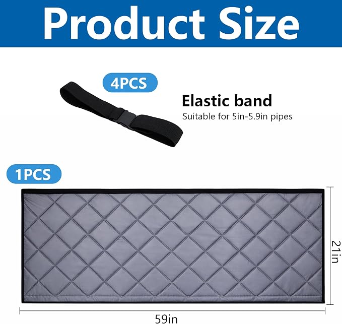 Quilting Air Conditioner Hose Cover, AC Insulated Hose Cover Wrap with 4 Adjustable Buckle Straps, Portable Air Conditioner