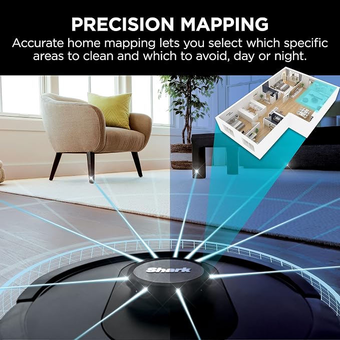 R-AV2501S HEPA Self-Empty Base, Bagless, 30-Day Capacity LIDAR Navigation Perfect for Pet Hair AI Robot Vacuum, Black