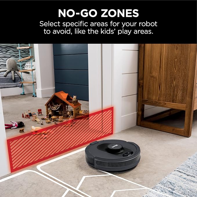 R-AV2501S HEPA Self-Empty Base, Bagless, 30-Day Capacity LIDAR Navigation Perfect for Pet Hair AI Robot Vacuum, Black