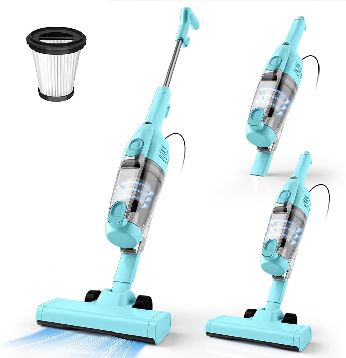 R6X Corded Stick Vacuum Cleaners for Home, 20Kpa Powerful Suction Stick Vacuum with 16Ft Cord, 2 in 1 Lightweight Vacuum