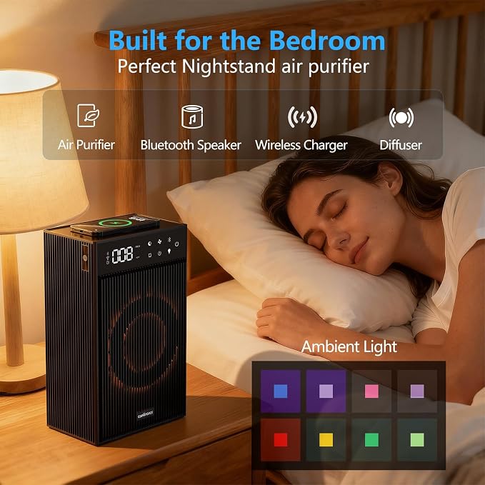 Rainbow Cube | World’s First 4-in-1 Space-saving Air Purifier with Bluetooth Speaker, alternate product view 2