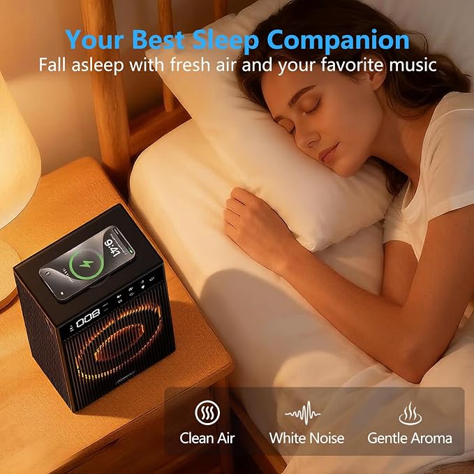 Rainbow Cube | World’s First 4-in-1 Space-saving Air Purifier with Bluetooth Speaker, alternate product view 3