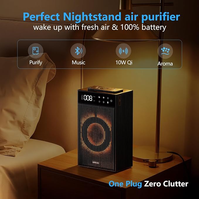 Rainbow Cube | World’s First 4-in-1 Space-saving Air Purifier with Bluetooth Speaker, alternate product view 4