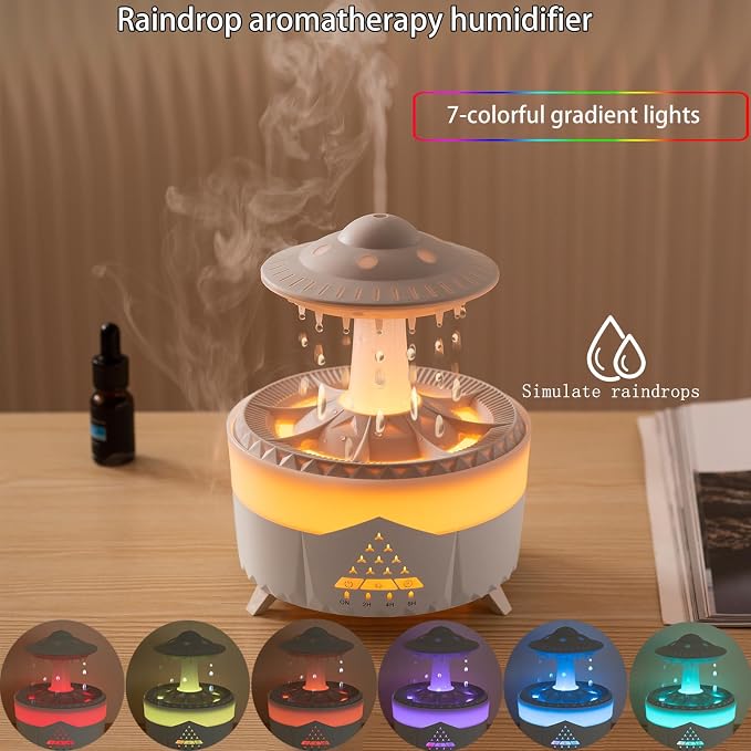 Raindrop Humidifier for Bedroom Large Room -Air Humidifiers and Aromatherapy Diffuser,Ultrasonic humidifier,Quiet humidifier