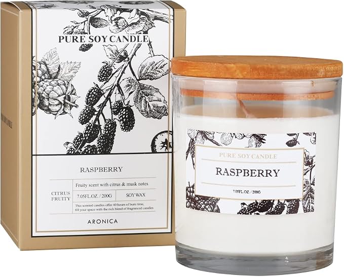 Raspberry Candle, Baby Shower Game Winner Gifts, Fruit Scented Soy Candles for Home, Fall Candles Bestfriend Gift, House Wax