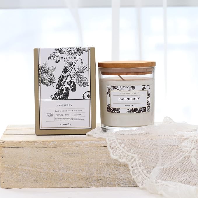 Raspberry Candle, Baby Shower Game Winner Gifts, Fruit Scented Soy Candles for Home, Fall Candles Bestfriend Gift, House Wax