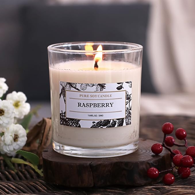 Raspberry Candle, Baby Shower Game Winner Gifts, Fruit Scented Soy Candles for Home, Fall Candles Bestfriend Gift, House Wax