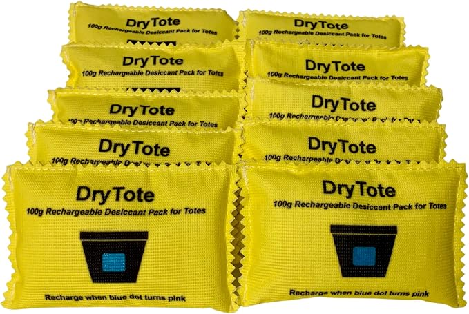 Rechargeable Desiccant Pack (10 Pack), Ultimate Moisture Absorption, Color Change Indicator, Safe Storage