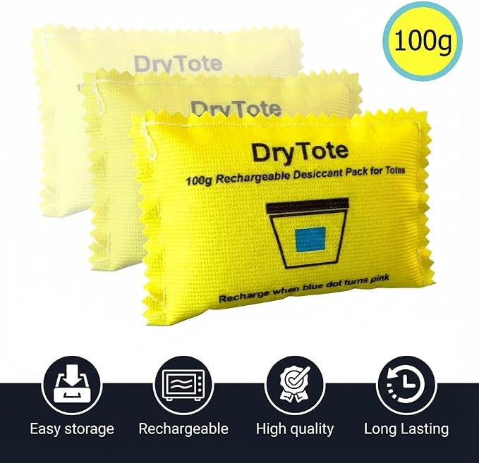 Rechargeable Desiccant Pack (10 Pack), Ultimate Moisture Absorption, Color Change Indicator, Safe Storage, alternate view 2