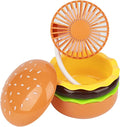 Rechargeable Hamburger Desk Fan With Mirror 3 Inch Small Mini Cute Desk Fan Powerful 3 Speeds 360° Rotate USB Personal