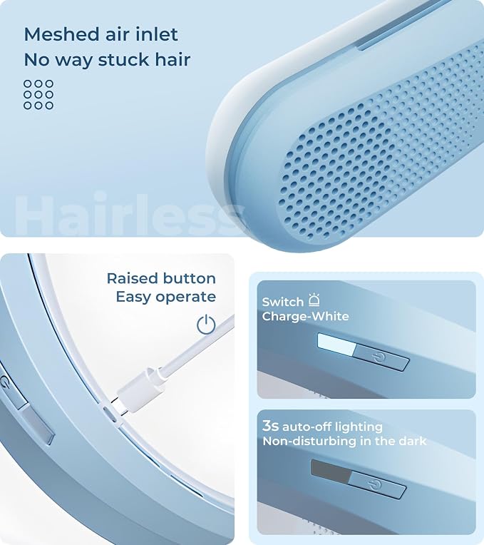 Rechargeable Neck Fan, Industry’s Powerful Airflow, 360° Blow Cold Air with 16H Battery, 120° Foldable & Ultralight, Best