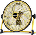 Rechargeable Outdoor High Velocity Camping Floor Fan, 16” Portable Battery Operated Fan with Metal Blade for Garage Camping