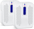 Rechargeable Small Dehumidifier, Pack of 2, Portable Mini Dehumidifier for Bathroom, Highly Efficient Dehumidification