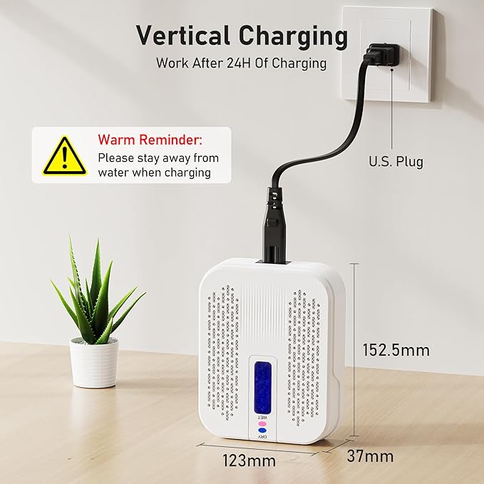 Rechargeable Small Dehumidifier, Pack of 2, Portable Mini Dehumidifier for Bathroom, Highly Efficient Dehumidification