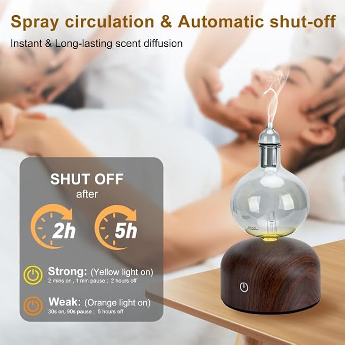 Rechargeable Waterless Essential Oil Diffuser, Aromatherapy Spray Glass Oil Diffuser, alternate product view 6