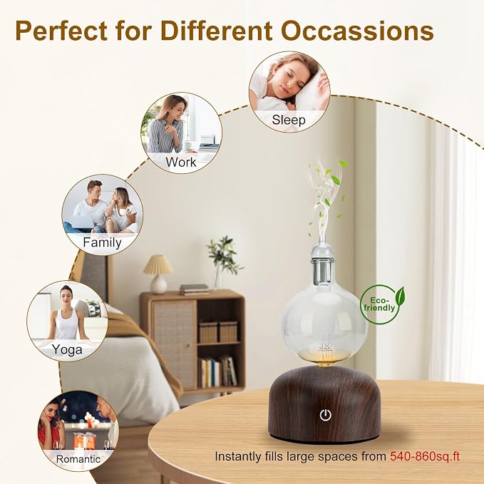 Rechargeable Waterless Essential Oil Diffuser, Aromatherapy Spray Glass Oil Diffuser, alternate product view 8