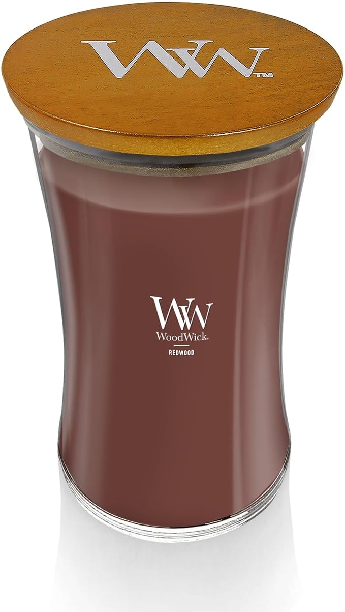 Redwood Holiday Candle Gifts for Women and Men, 21.5 oz Large Hourglass Candle with Crackling Wick, alternate product view 3