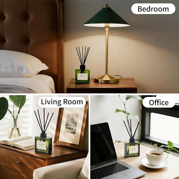 Reed Diffuser, 4 oz Citrus Grove Scent Diffuser with 10 Sticks, 90 Days Long Lasting Reed diffusers for Home, alternate