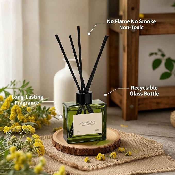 Reed Diffuser, 4 oz Earthy Sandalwood Scent Diffuser with 7 Sticks, Long Lasting Reed diffusers for Home, alternate product
