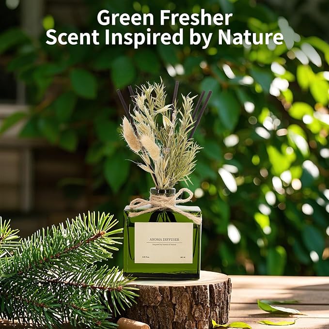 Reed Diffuser, 6.09 oz Ebony Rose Scent Diffuser with Sticks & Dried Flowers, 120 Days Long Lasting Reed diffusers for Home