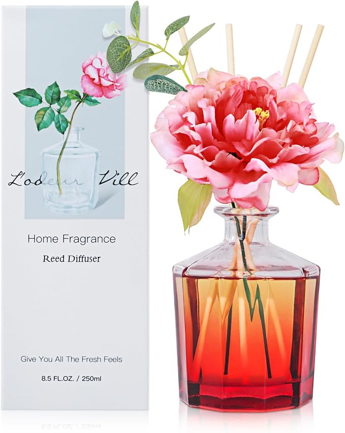 Reed Diffuser, 8.5 Oz(250ml) Jasmine Lily Bathroom Diffuser with 10 Sticks, product image