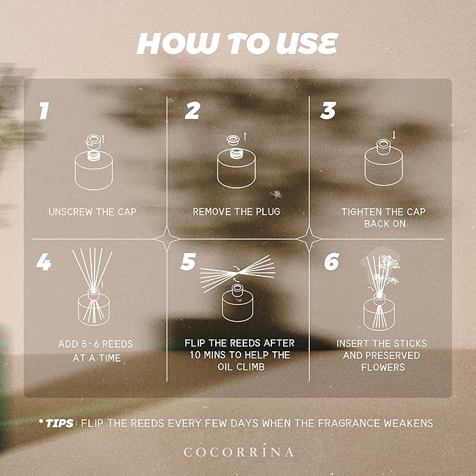 Reed Diffuser - Bamboo Stream Scented Diffuser with 8 Sticks Home Fragrance Reed Diffuser for Bathroom Shelf Decor, alternate
