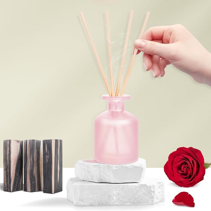 Reed Diffuser - BlackBerry Pineapple & Ebony Rose 3.38oz (100ml) 2 Packs Essential Oil Reed Diffuser Set with 16 Sticks