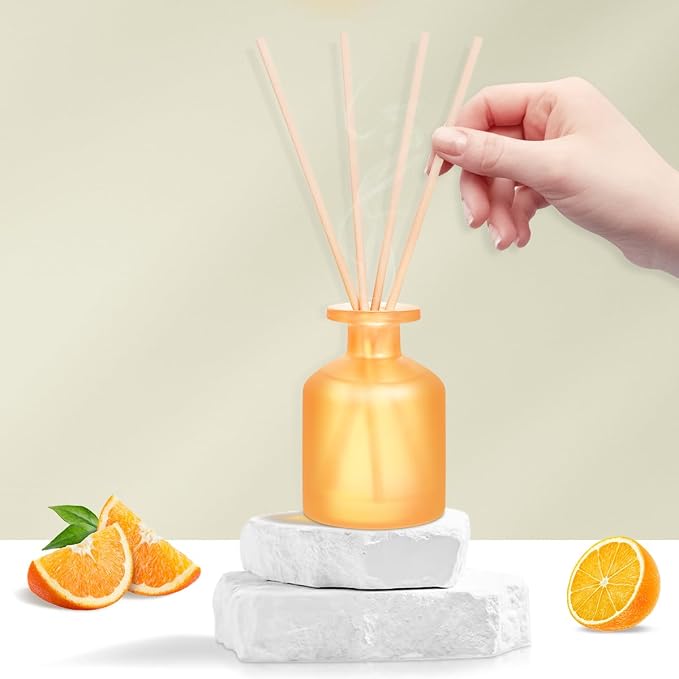 Reed Diffuser - Citrus 3.38oz (100ml) 1 Pack Essential Oil Reed Diffuser Set with 8 Sticks, Long Lasting Fragrance for Home