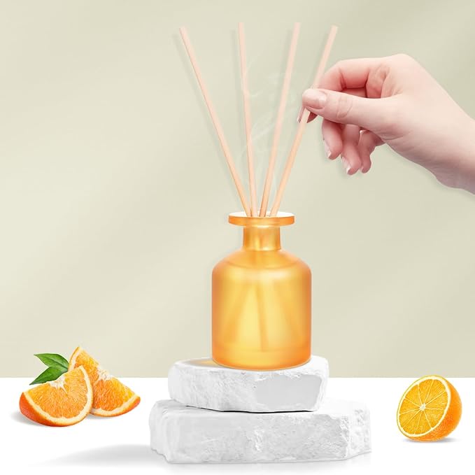 Reed Diffuser - Citrus 3.38oz (100ml) 2 Pack Essential Oil Reed Diffuser Set with 8 Sticks, Long Lasting Fragrance for Home