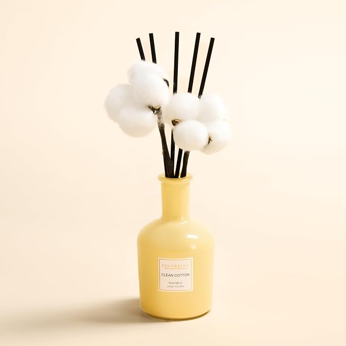 Reed Diffuser – Clean Cotton Scent, 6.76 oz Essential Oil with Sticks & Real Cotton, alternate product view 2