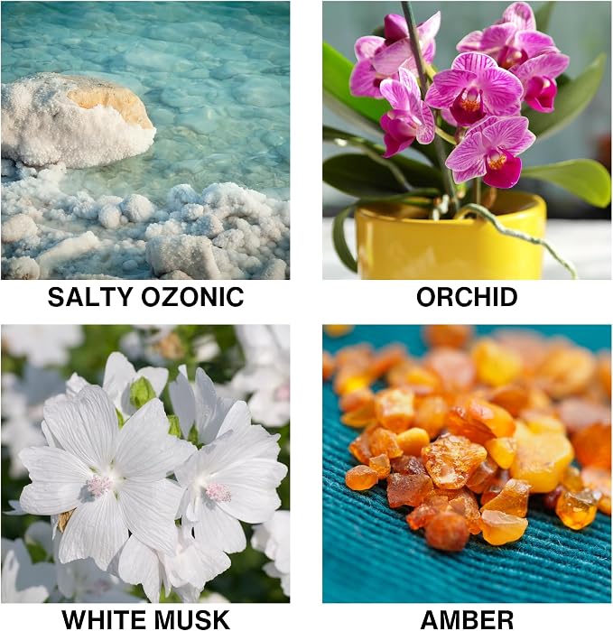 Reed Diffuser for Bathroom – Bathroom Diffuser with Sticks, Salty Ozonic & Orchid Scent, Long-Lasting Aroma, Premium