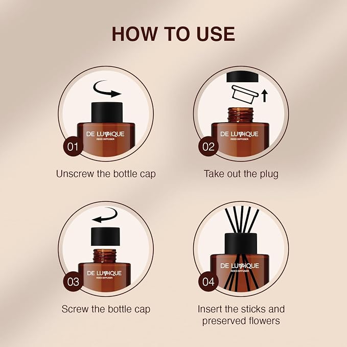 Reed Diffuser for Bathroom – Bathroom Diffuser with Sticks, Salty Ozonic & Orchid Scent, Long-Lasting Aroma, Premium