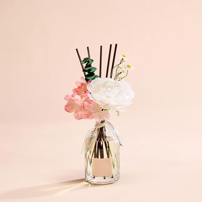 Reed Diffuser - Gardenia & Lily 8.5 Fl.oz Flower Reed Diffuser with Sticks, alternate product view 2