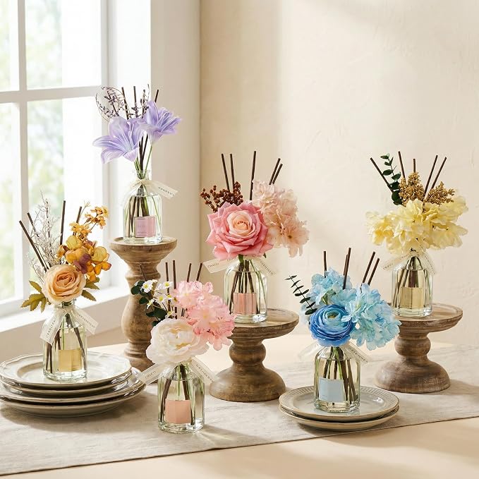 Reed Diffuser - Gardenia & Lily 8.5 Fl.oz Flower Reed Diffuser with Sticks, alternate product view 8