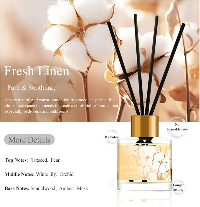 Reed Diffuser Gift Set of 3, 50ml Home Fragrance Diffuser with 15 Reeds Sticks | Flameless Lily & Jasmine/Lavender/Fresh