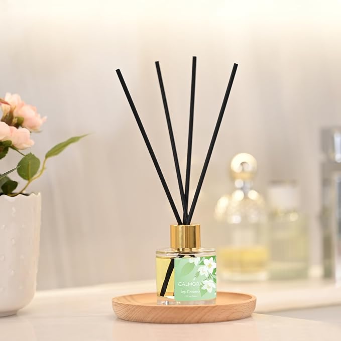Reed Diffuser Gift Set of 3, 50ml Home Fragrance Diffuser with 15 Reeds Sticks | Flameless Lily & Jasmine/Lavender/Fresh