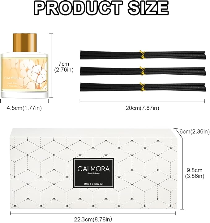 Reed Diffuser Gift Set of 3, 50ml Home Fragrance Diffuser with 15 Reeds Sticks | Flameless Lily & Jasmine/Lavender/Fresh