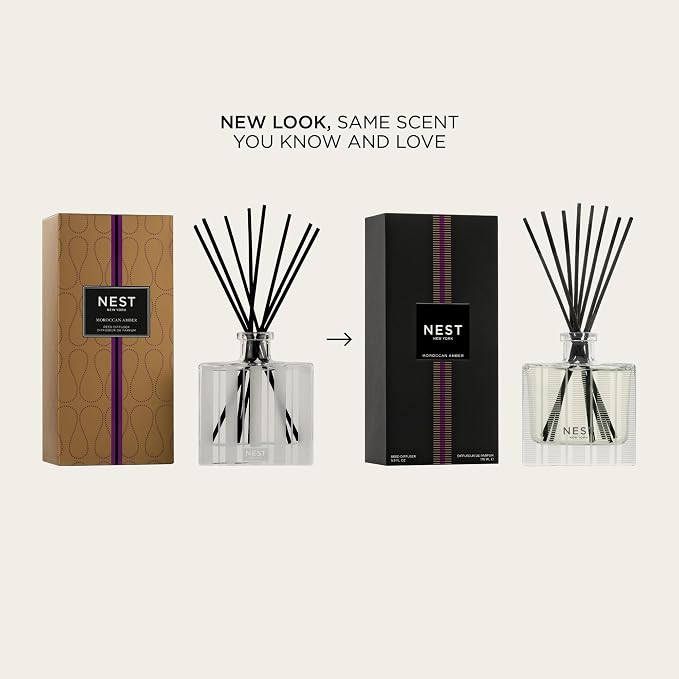 Reed Diffuser, Moroccan Amber - 5.9 fl oz - Fragrance for Up to 90 Days - Reusable, Refillable Glass Holder, alternate