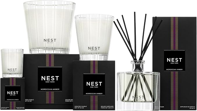 Reed Diffuser, Moroccan Amber - 5.9 fl oz - Fragrance for Up to 90 Days - Reusable, Refillable Glass Holder, alternate