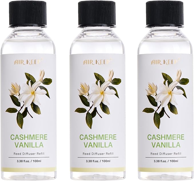 Reed Diffuser Oil Refill/Cashmere Vanilla/3.38 oz(100ml)/3 Pack/Scented Oil Refill for Reed Diffuser Home Fragrance for