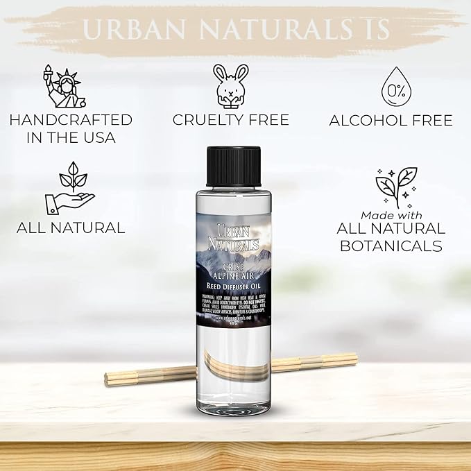 Reed Diffuser Oil Refill, Crisp Alpine Air Diffuser Oils with Eucalyptus, Pine, Citrus, 4 oz + Free Reed Sticks, alternate