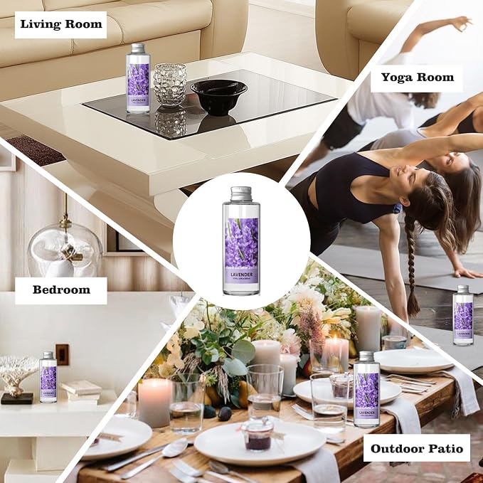 Reed Diffuser Oil Refill, Lavender Diffuser Oil 6.76 Fl Oz, Natural Scented Essential Oil Refill Long Lasting Home Fragrance