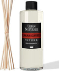 Reed Diffuser Oil Refill Man Cave Vetiver with Oud, Amber, Frankincense 8 oz + Free Reed Sticks, Made in The USA, product