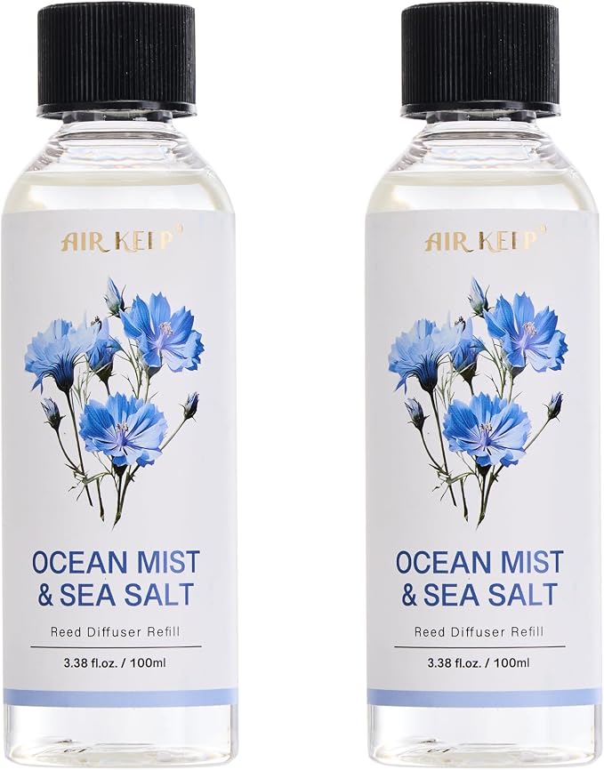 Reed Diffuser Oil Refill/Ocean Mist&Sea Salt/3.38 oz(100ml)/2 Pack/Scented Oil Refill for Reed Diffuser Home Fragrance for